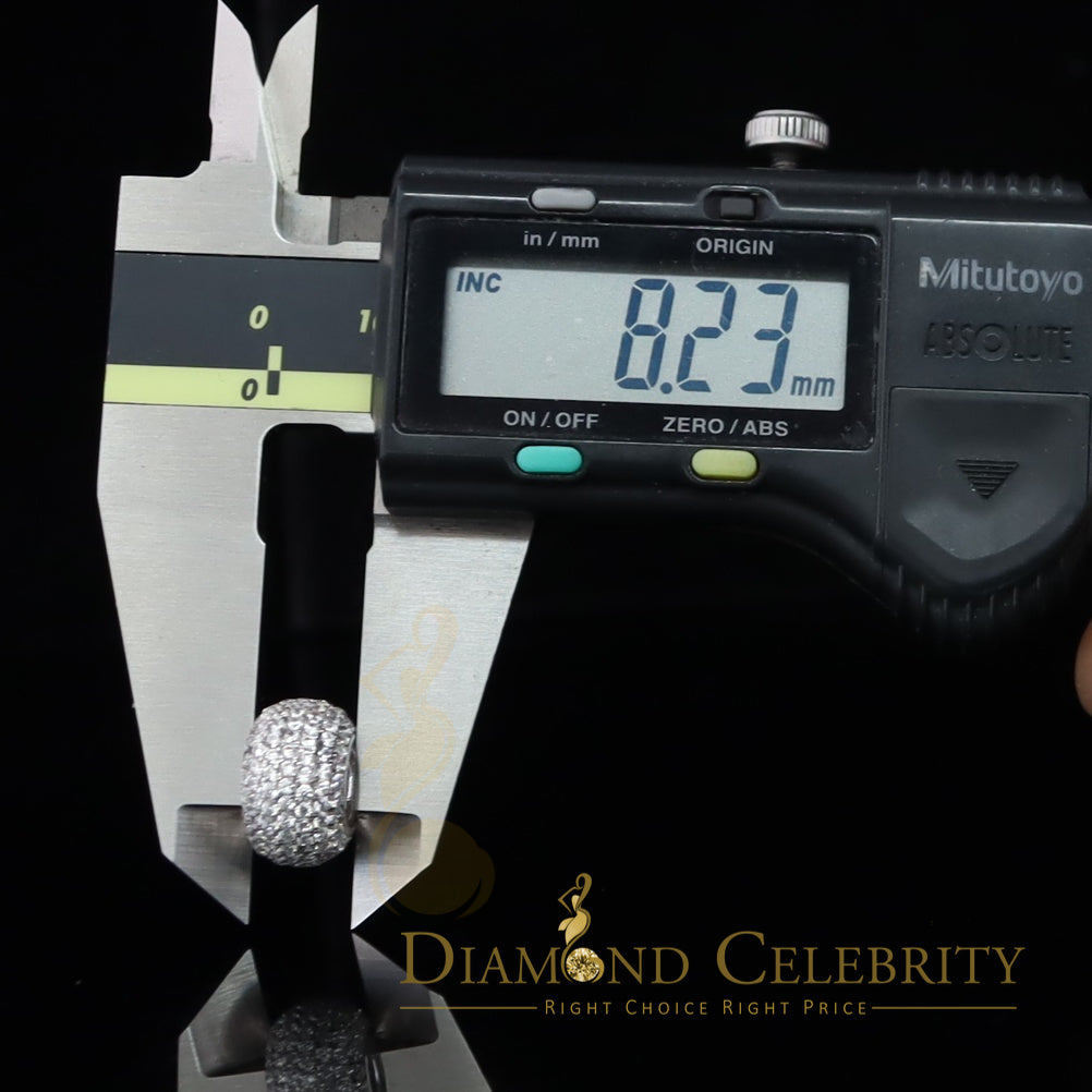 DiamondCelebritees Women's Fancy White Big 925 Sterling Silver Slide Ball Pendant W/ Cubic Zirconia