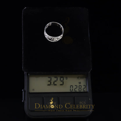 DiamondCelebritees Religious White 925 Sterling Silver Open Lucky Symbol Band Women's Ring SZ 7