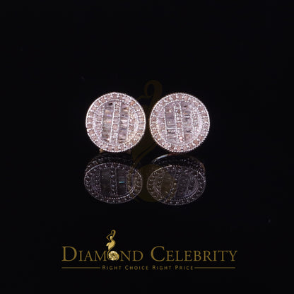 DiamondCelebritees 0.33ct Diamond 925 Sterling Yellow Silver For Men's & Womens Stud Round Earring