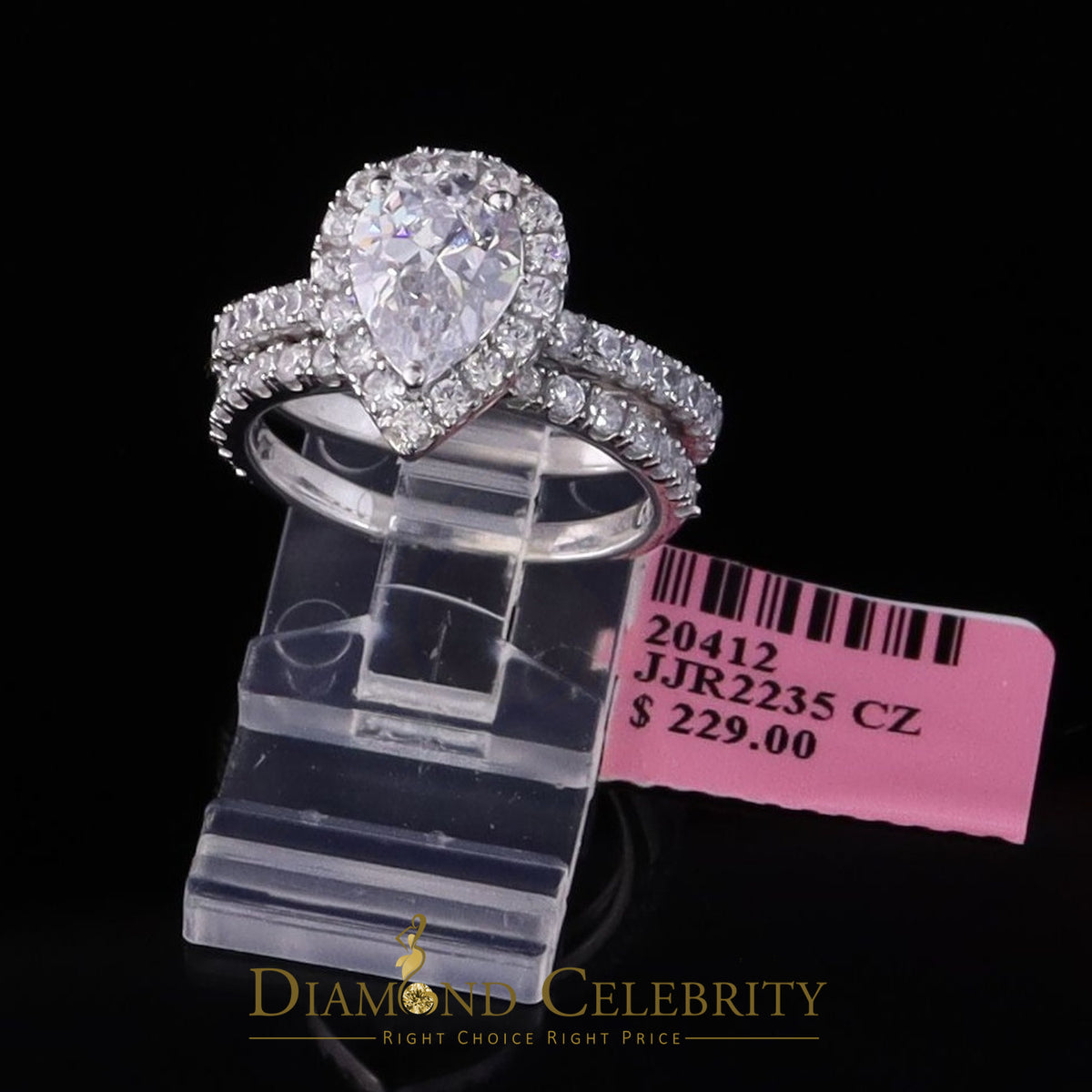 DiamondCelebritees 5.01ct White Cubic Zirconia 925 Sterling Silver Bridal Fashion Womens Ring SZ 7