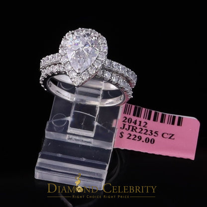 DiamondCelebritees 5.01ct White Cubic Zirconia 925 Sterling Silver Bridal Fashion Womens Ring SZ 7
