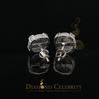 DiamondCelebritees  925 Sterling White Silver 0.25ct Diamond For Women's/ Men's Circle Stud Earrings