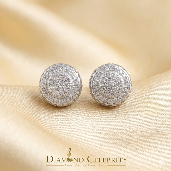 DiamondCelebritees 925 Sterling Silver 0.20ct Diamond For Women's/ Men's White Stud Round Earrings