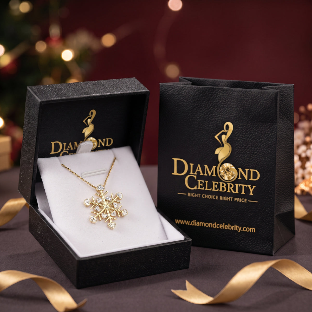 DiamondCelebritees  925 Sterling Silver Genuine 0.01ct Diamond Snowflake Cluster Pendant Necklace