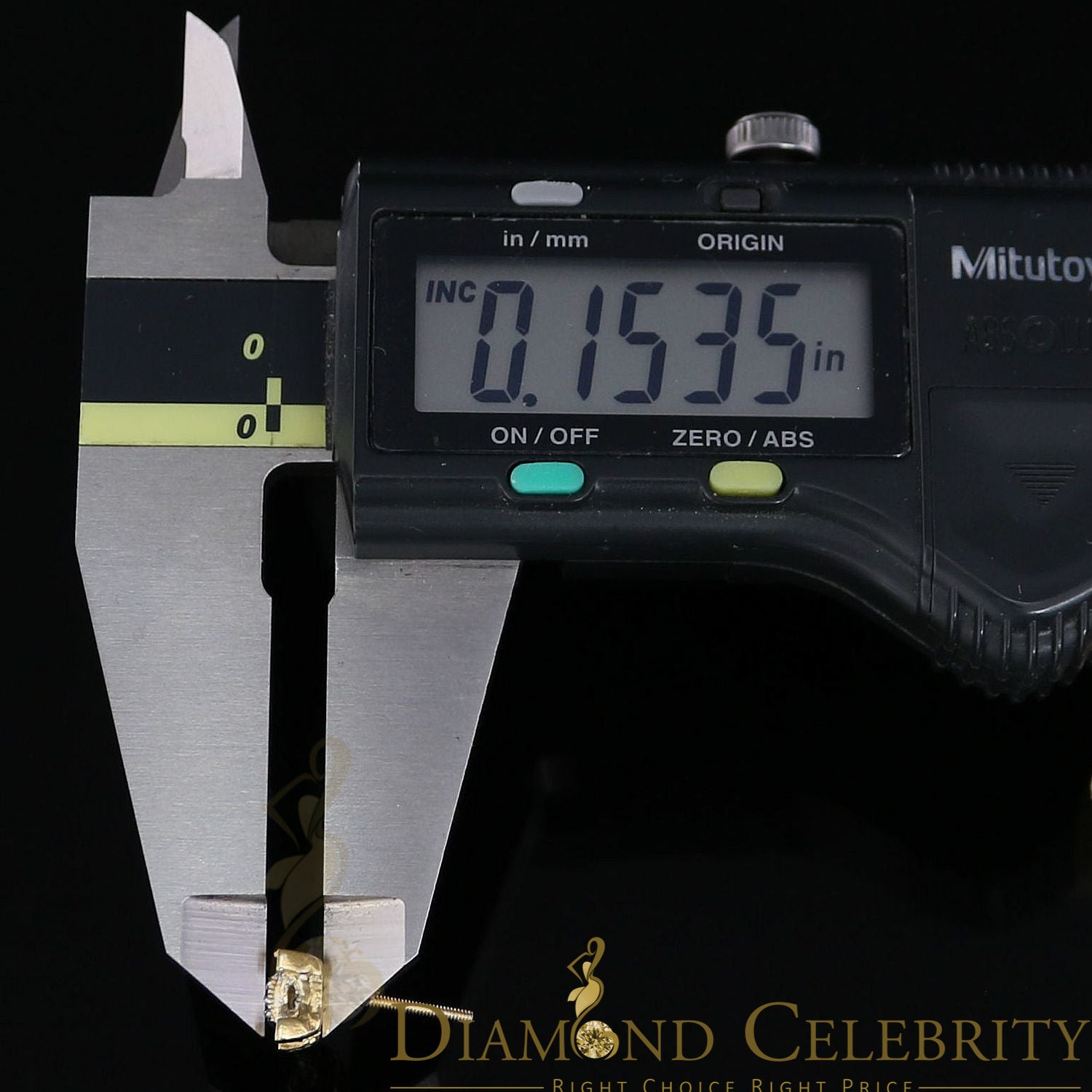 925 Sterling Silver Yellow Hip Hop 0.15ct Diamond Man & Women Square Earrings