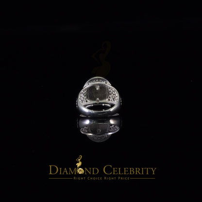 DiamondCelebritees White 925 Silver Saint Jude Thaddeus Pink & Green CZ Horse Shoe Women Ring SZ 6