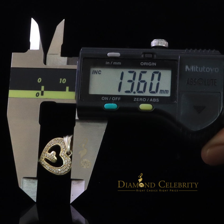 DiamondCelebritees Promising Yellow Sterling Silver Heart Pendant with 2.38 Grams w/ Cubic Zirconia