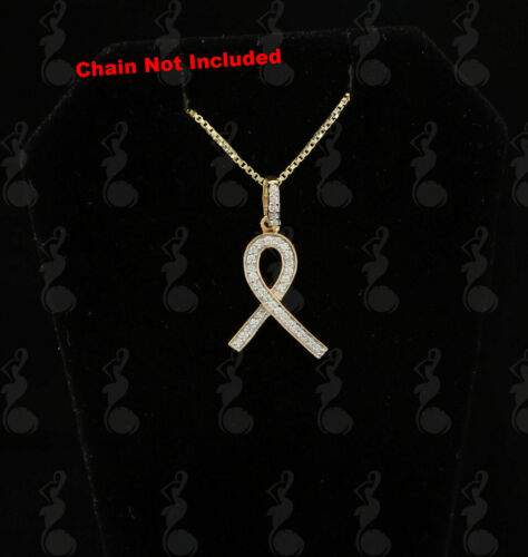 DiamondCelebritees 925 Sterling Silver Fashion Ribbon Shape Pendant Yellow 0.26ct Cubic Zirconia