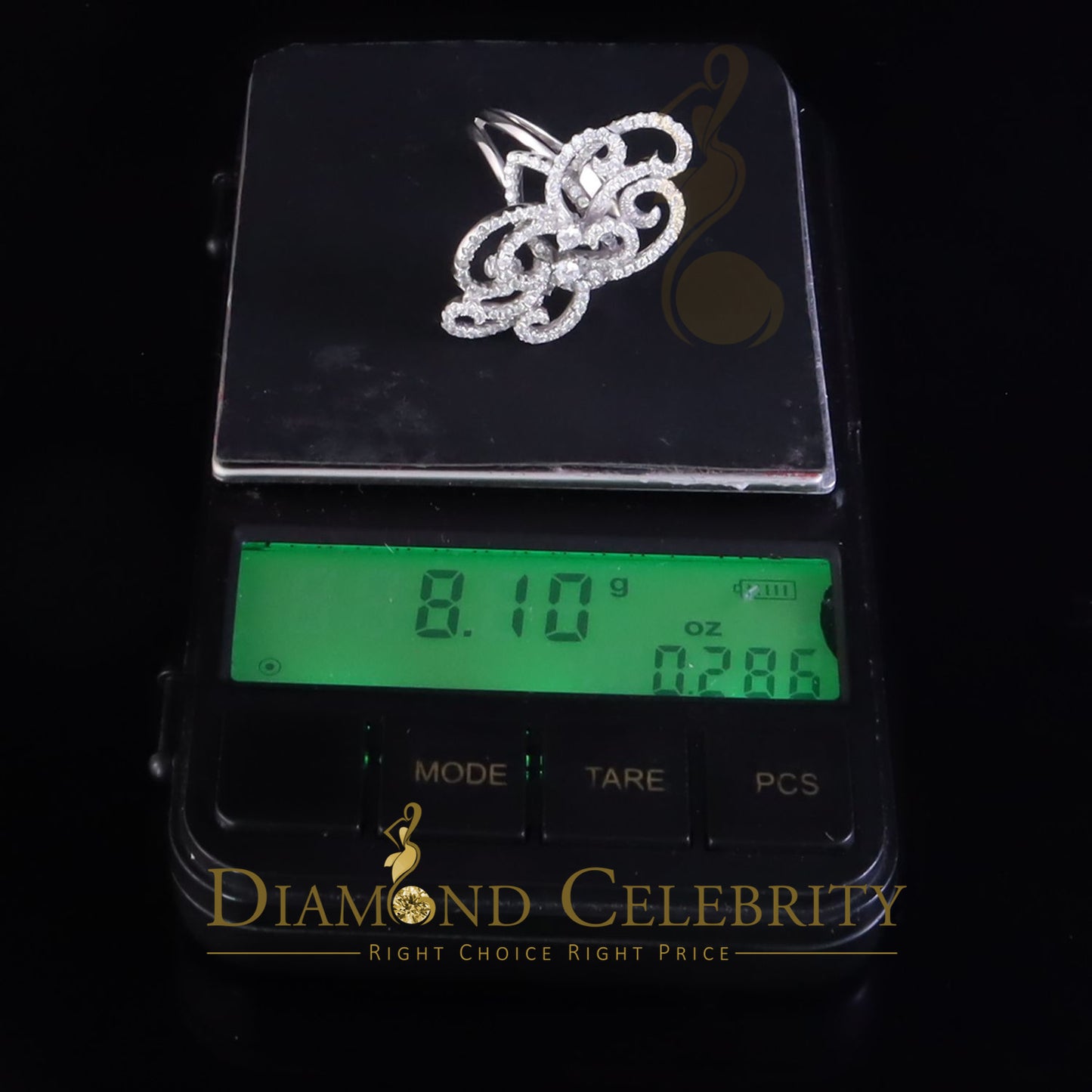 DiamondCelebritees 2.50 ct Cubic Zirconia 925 White Silver Cocktail Flower Womens Ring Size 8.5