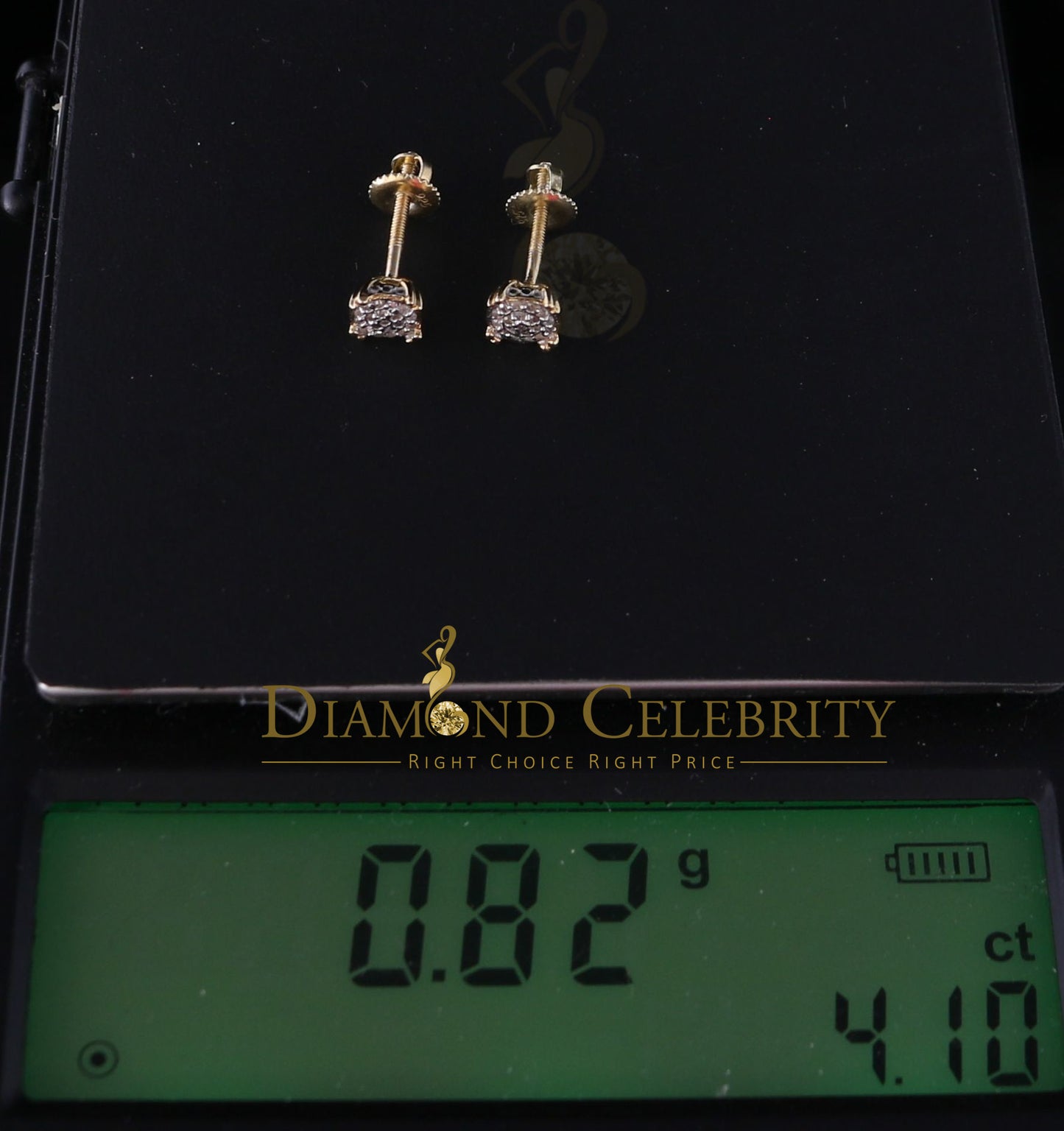 DiamondCelebritees 0.10 ct Round Diamond Collection 925 Sterling Silver Yellow For Women's Earrings