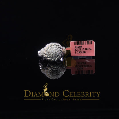 DiamondCelebritees 0.58ct Sterling White Silver Round Shape 925 Cubic Zirconia Womens Ring size 7