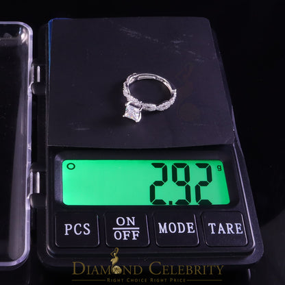 DiamondCelebritees 1.66 ct Cubic Zirconia White 925 Sterling Silver Womens Engagement Ring Size 7