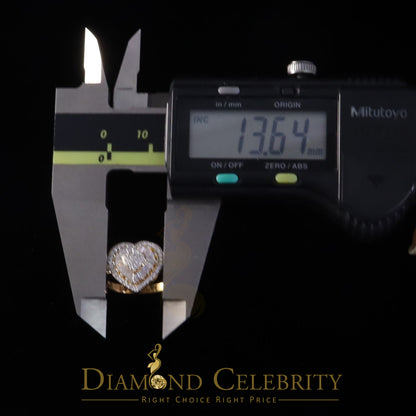 DiamondCelebritees Moissanite 925 Yellow Silver 1.00ct VVS 'D' Baguette Heart Rings Women's Size 7