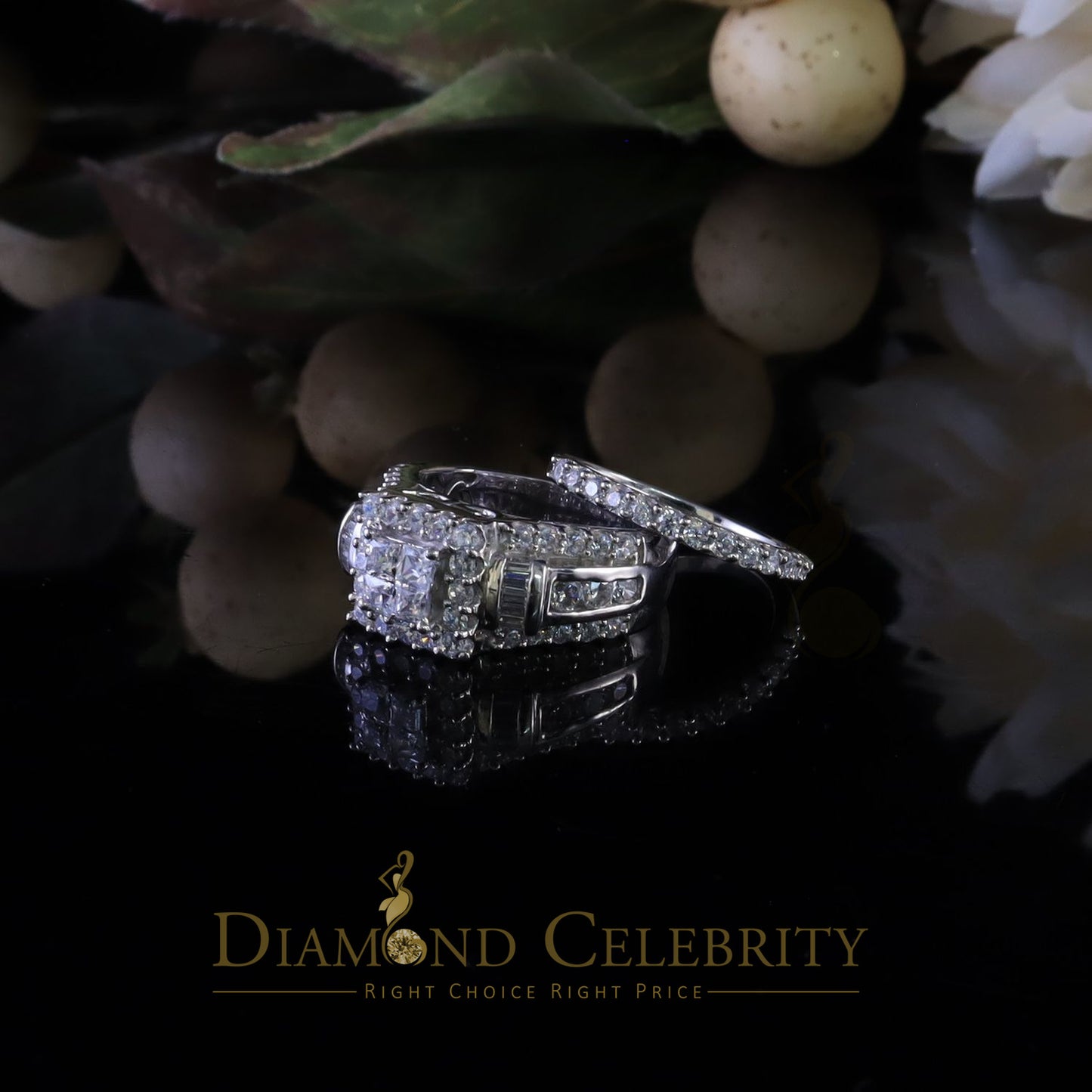 DiamondCelebritees 925 Sterling White 5.00ct Cubic Zirconia Silver Wedding Fashion Womens Ring SZ 7