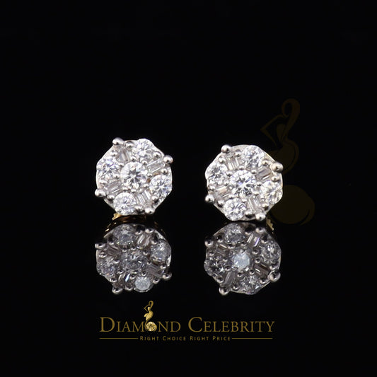 DiamondCelebritees  925 Yellow 1.96ct Sterling Silver Cubic Zirconia Women's Hip Hop Round Earrings