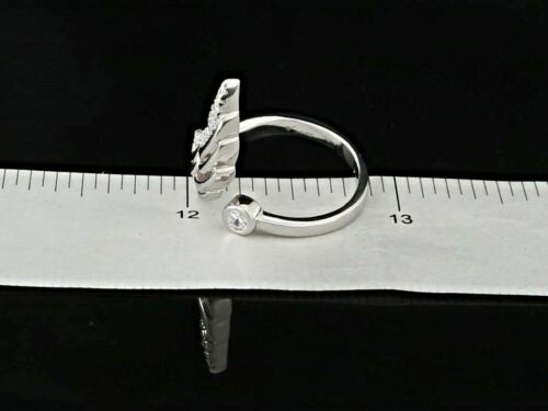 DiamondCelebritees 925 Sterling White Silver Angel Wing Ring Size 6.5 with 1.50ct Cubic Zirconia