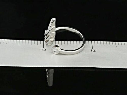 DiamondCelebritees 925 Sterling White Silver Angel Wing Ring Size 6.5 with 1.50ct Cubic Zirconia