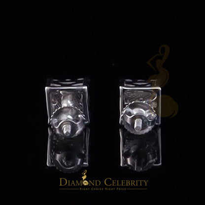 Diamondcelebritees New Women's/Men's 925 Silver White 1.00ct VVS D Moissanite Square Stud Earrings