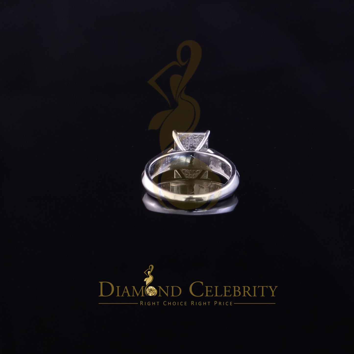 DiamondCelebritees 0.12CT Real Diamond 925 White Silver Engagement Womens promise Ring Sz 7