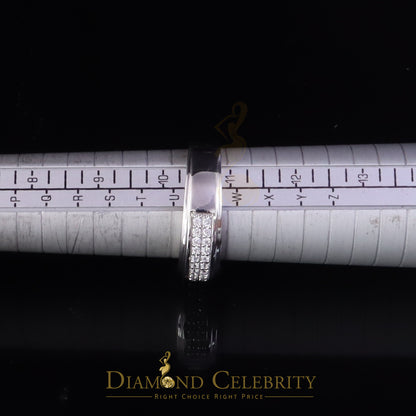 DiamondCelebritees White Silver Round Cubic Zirconia 1.25ct Men Adjustable Ring From SZ 10 to 12