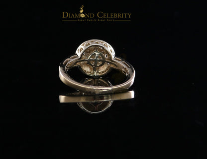 DiamondCelebritees 0.60CT Real Diamond Womens 925 Sterling Silver Yellow Ring Size 7 Round Shape