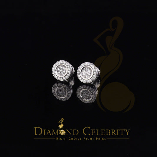 DiamondCelebritees  Aretes Para Hombre 925 White Silver Women's 0.5ct Cubic Zirconia Round Earrings