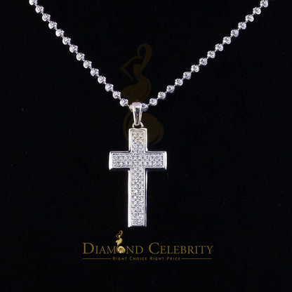 DiamondCelebritees Special White 925 Sterling Silver CROSS Shape Pendant with 0.48ct Cubic Zirconia