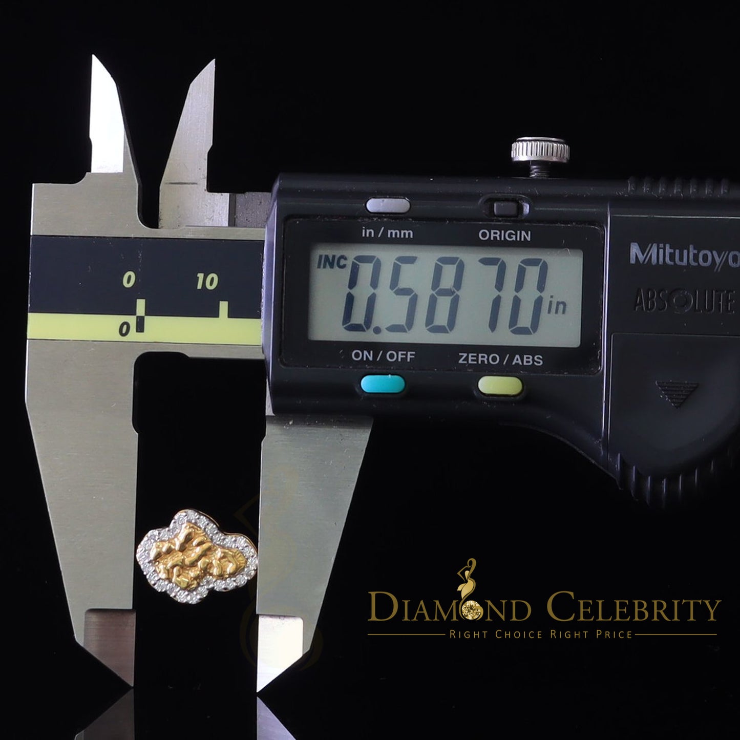 DiamondCelebritees 1.00ct Moissanite Yellow 925 Sterling Silver Women's Nugget Earrings