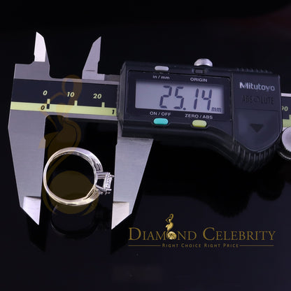 DiamondCelebritees 0.10CT Real Diamond 925 White Silver Womens Square Engagement Ring Size 7