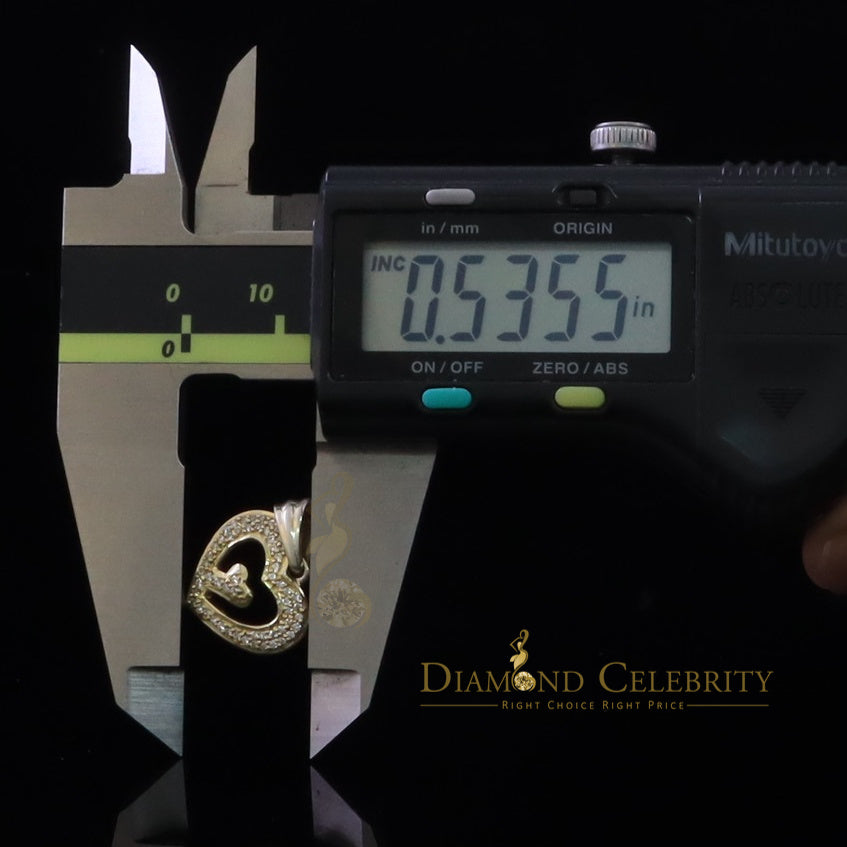 DiamondCelebritees Promising Yellow Sterling Silver Heart Pendant with 2.38 Grams w/ Cubic Zirconia