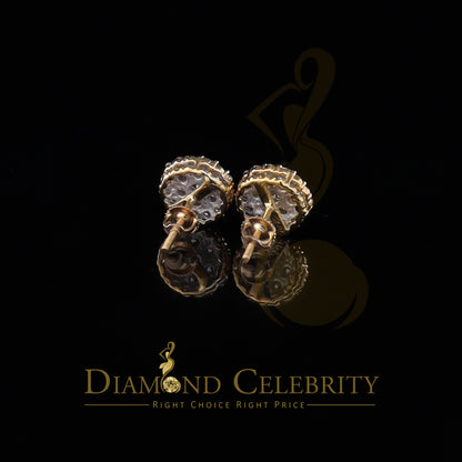 DiamondCelebritees 10K Real Yellow Gold w/Real 1.66 CT Diamond Men's/Women's Stud Earring