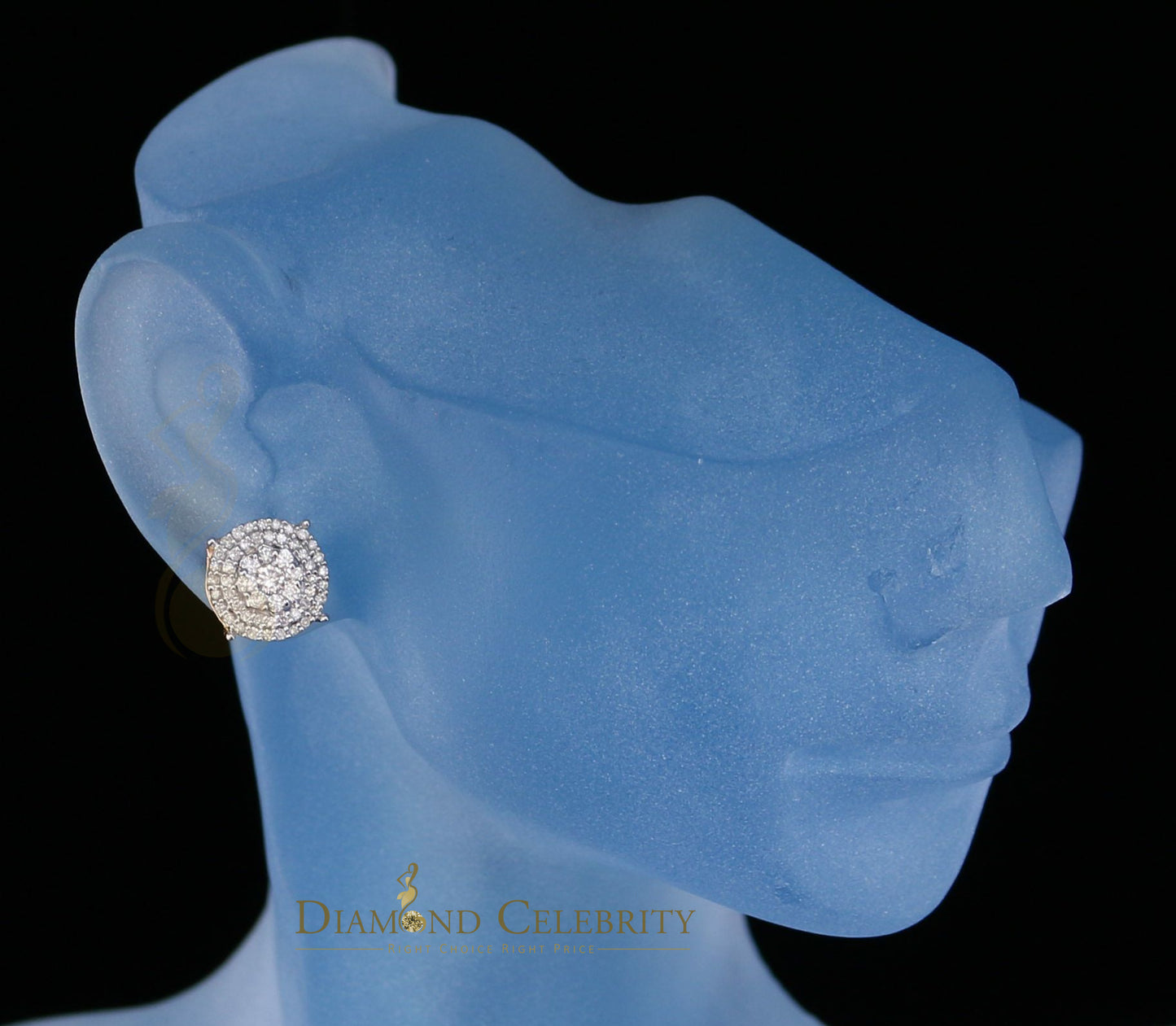 DiamondCelebritees 10K Real Yellow Gold with 0.80CT Real Diamond Men's/Women's Stud Earrings