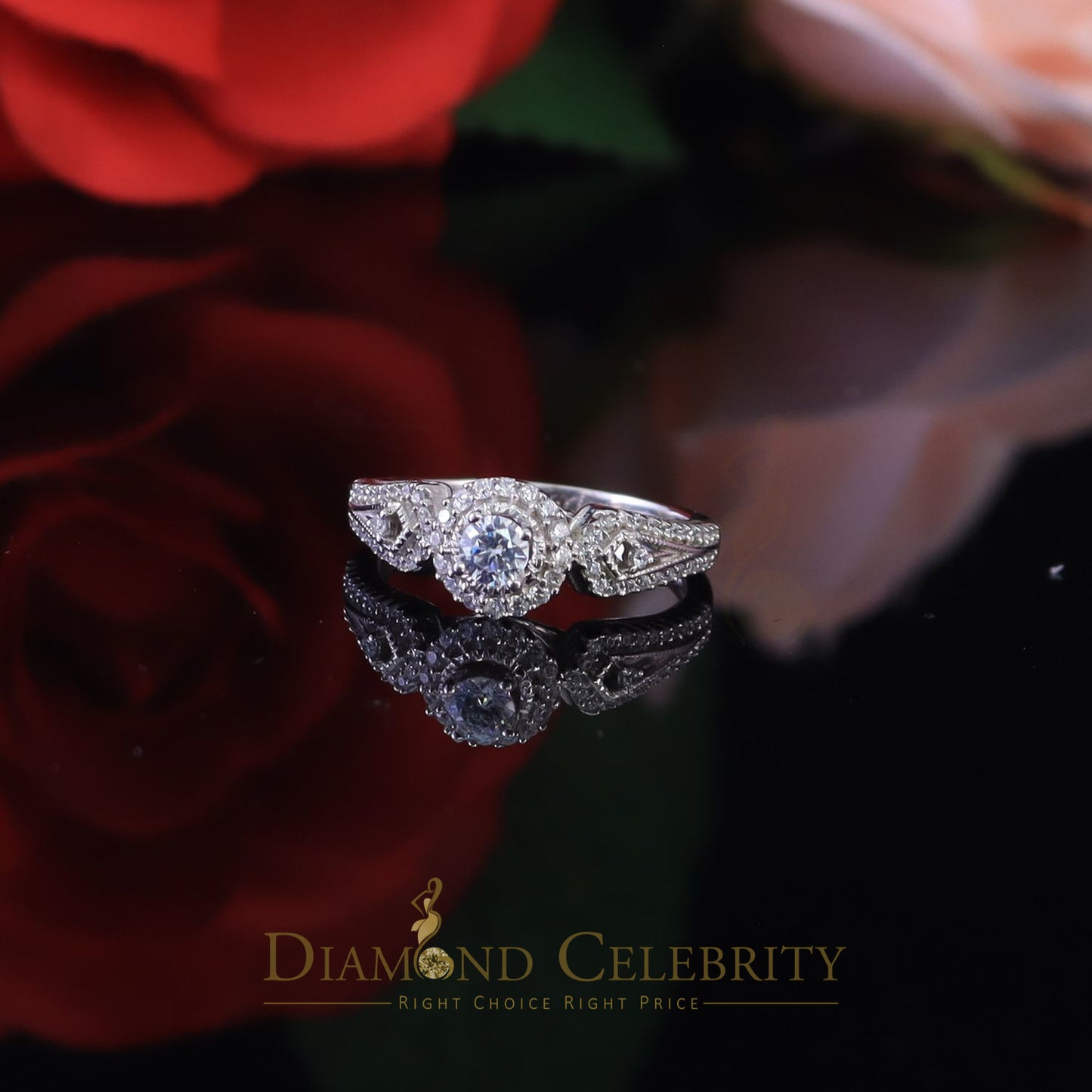 DiamondCelebritees 1.59ct Cubic Zirconia White 925 Sterling Silver Women Engagement Rings Size 7