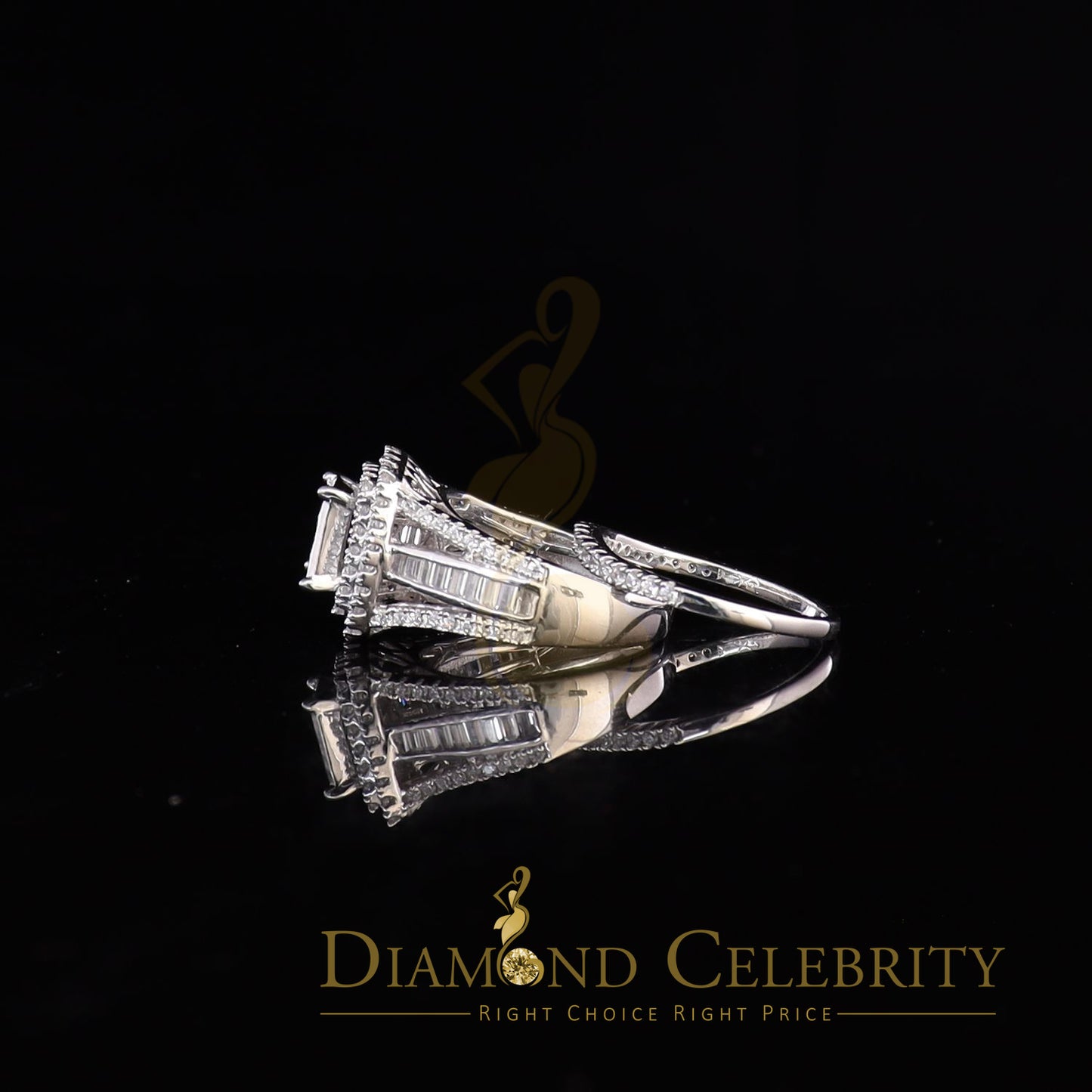DiamondCelebritees 925 Sterling White Silver Shiny Cubic Zirconia 4.90 ct Bridal Womens Ring Size7