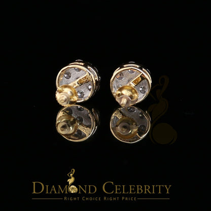 DiamondCelebritees 1.25CT Real Diamond with 10K Real Yellow Gold Men's/Women's Stud Earrings