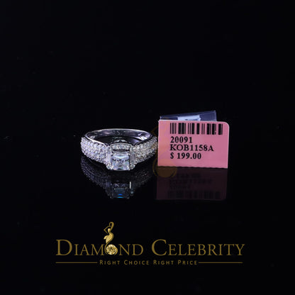 DiamondCelebritees 925 Sterling White Silver 2.50ct Cubic Zirconia Square Wedding Women's Ring SZ 7