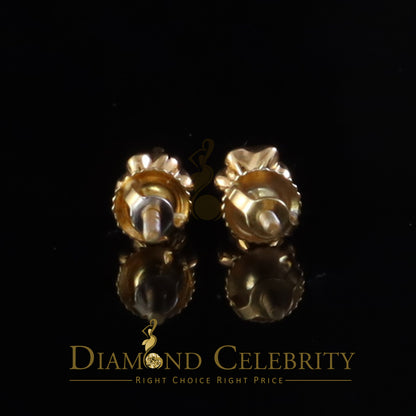 DiamondCelebritees  0.10ct Silver Cubic Zirconia European cut Yellow Buttercup Stud Earings Women's