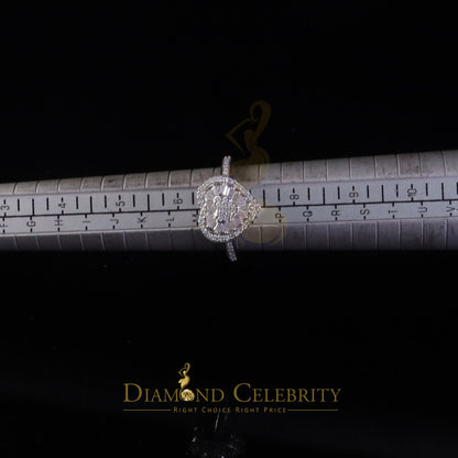 DiamondCelebritees Womens Heart 925 White Silver 1.00ct VVS 'D' Baguette Moissanite Ring Size 7