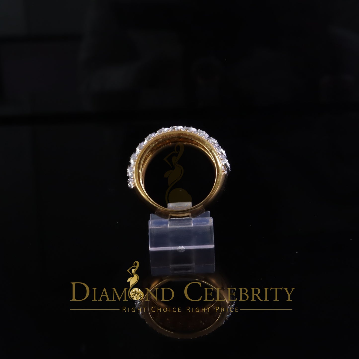 DiamondCelebritees 1.50ct VVS 'D' Silver Yellow For Men's & Women's Band Moissanite Ring Size 8