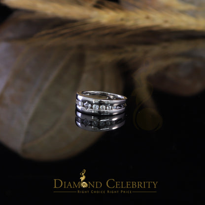 DiamondCelebritees 925 White Silver Round-Shaped 0.66 ct Cubic Zirconia Engagement Womens Ring SZ 7