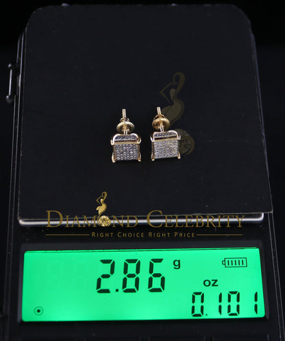 DiamondCelebritees 0.20ct Diamond Collection Yellow 925 Sterling Silver Women & Men Square Earrings