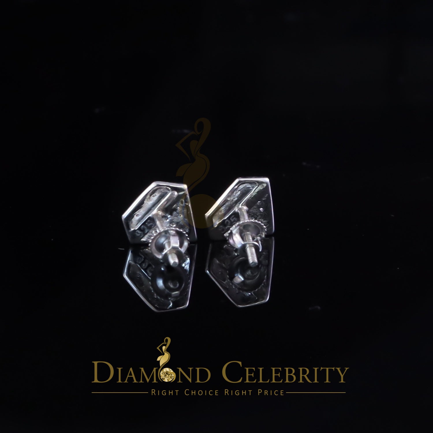 DiamondCelebritees  0.24ct Cubic Zirconia 925 White Silver Women's & Men's Hip Hop Stud Earrings