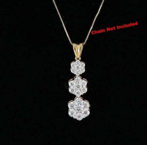 DiamondCelebritees Tripple Flower Shape Yellow 925 Sterling Silver Pendant 5.83ct Cubic Zirconia