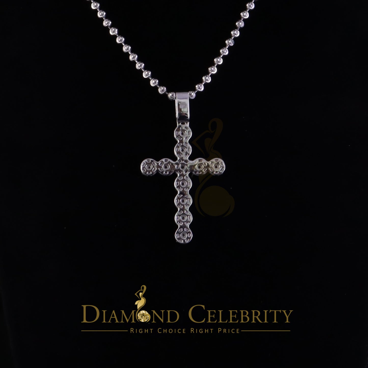 Diamondcelebritees  New 2CT VVS D Moissanite White Silver Charm flower Cross 2" Pendant Men & Women