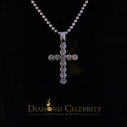 Diamondcelebritees  New 2CT VVS D Moissanite White Silver Charm flower Cross 2" Pendant Men & Women