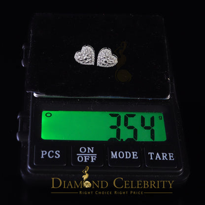 Diamondcelebritees 1.50ct Moissanite White 925 Sterling Silver Women's Heart Shape Nugget Earrings