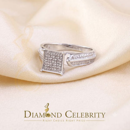 DiamondCelebritees 0.12CT Real Diamond 925 White Silver Engagement Womens promise Ring Sz 7
