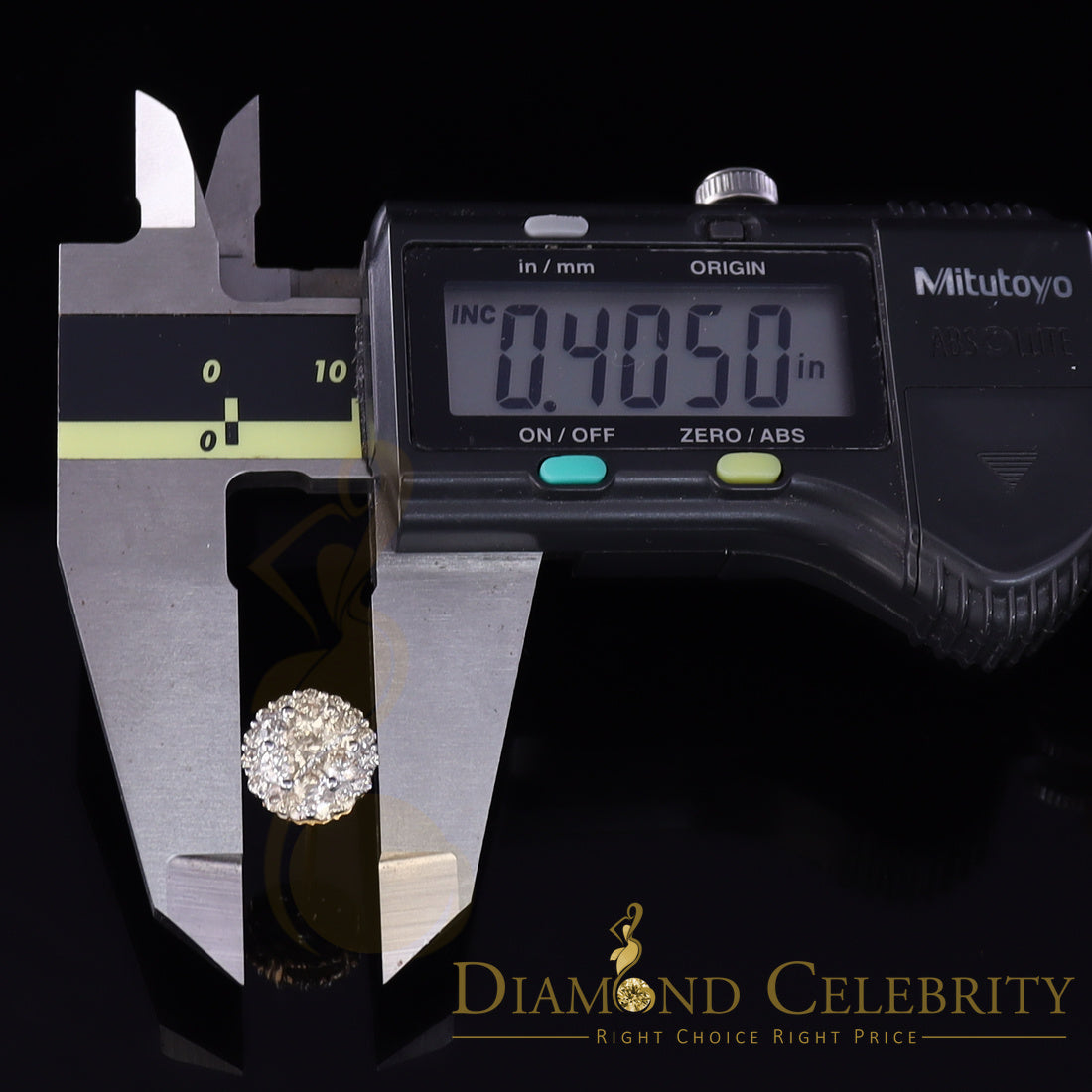 DiamondCelebritees 10K Real Yellow Gold w/Real 1.66 CT Diamond Men's/Women's Stud Earring