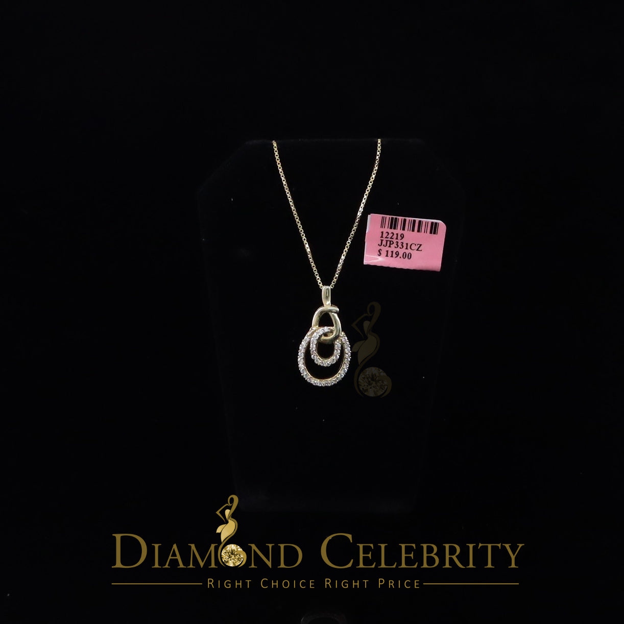 DiamondCelebritees Yellow Sterling Silver Attractive Charm FASHION Pendant 2.64ct Cubic Zirconia