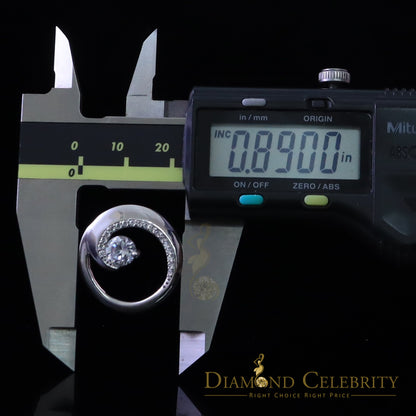 DiamondCelebritees Fancy Circle Shape 2.50ct Sterling Silver White Pendant Cubic Zirconia Stone